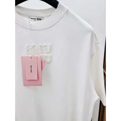 Футболка Miu Miu Clear Frontside Logo MIU MIU "White" фото № 4