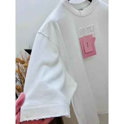 Футболка Miu Miu Clear Frontside Logo MIU MIU "White" фото № 3