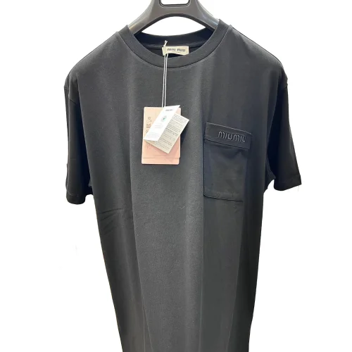 Футболка Miu Miu Frontside Logo On Frontside Pocket Miu Miu "Black"