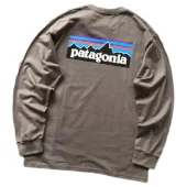 Лонгслив Patagonia Mountain Landscape Inside Rectangle "Gray"