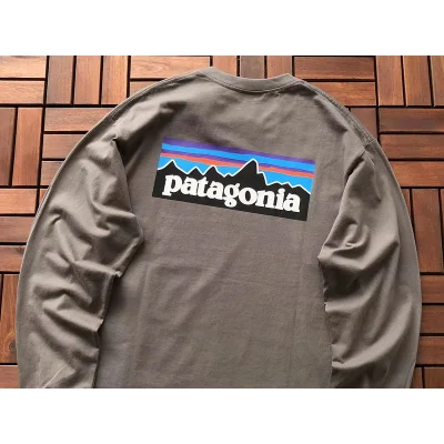 Лонгслив Patagonia Mountain Landscape Inside Rectangle "Gray" фото № 2