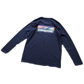 Лонгслив Patagonia Waves View Back Print "Blue"