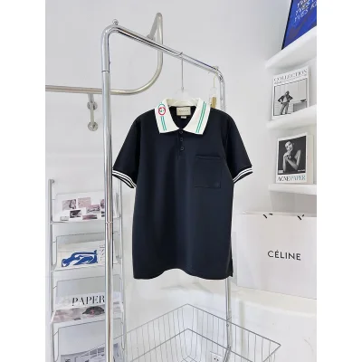 Поло Gucci White collar "Black" фото № 2