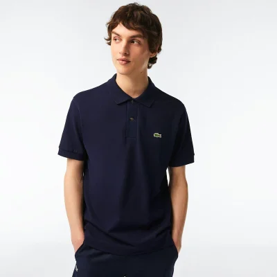 Поло Lacoste Cotton With Crocodile Logo "Blue/Black" фото № 5