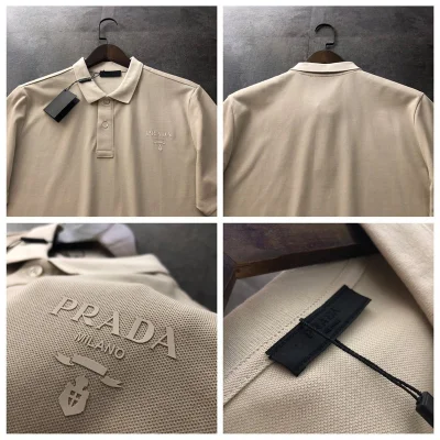 Поло Prada With Small Emblems "White" фото № 2