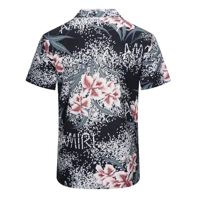 Рубашка Amiri Flowers And Large Logo "Black" фото № 2