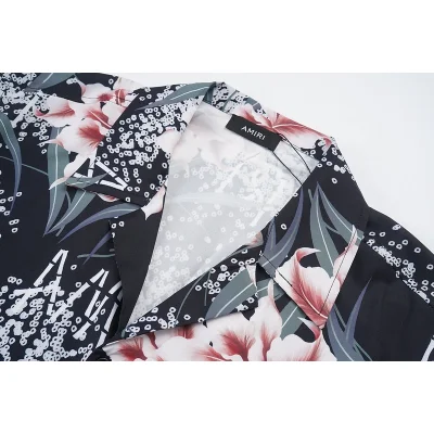Рубашка Amiri Flowers And Large Logo "Black" фото № 6
