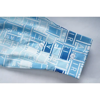 Рубашка Amiri Letter Print "Blue" фото № 3