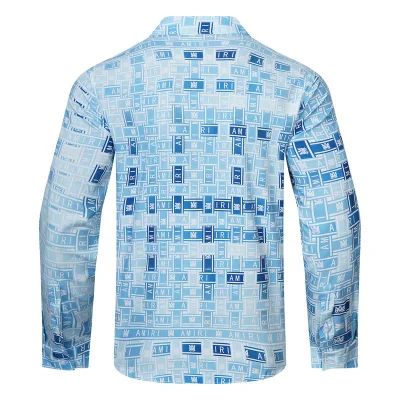 Рубашка Amiri Letter Print "Blue" фото № 6