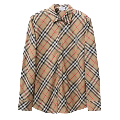 Рубашка Burberry Checked Print Diagonal Dark Lines "Brown"