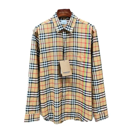 Рубашка Burberry Print Checked Vertical And Horizontal Colorful Lines "Brown"