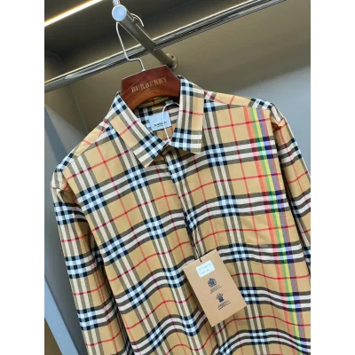 Рубашка Burberry Print Checked Vertical And Horizontal Colorful Lines "Brown" фото № 2