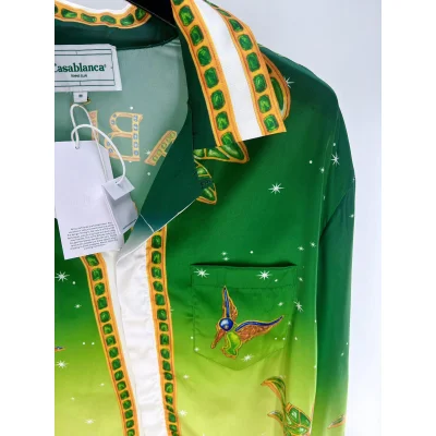 Рубашка Casablanca Frontside Print Lizard Hummingbird "Green" фото № 2 Рубашка Casablanca Frontside Print Lizard Hummingbird "Green" фото № 2