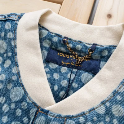 Джинсовая Рубашка Louis Vuitton Polka Dots "Blue" фото № 8