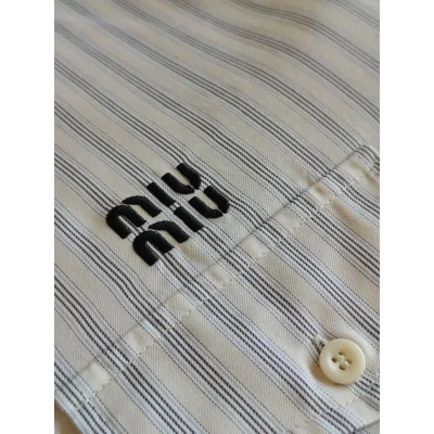 Рубашка Miu Miu Frontside Black Logotype Miu Miu "Beige" фото № 4