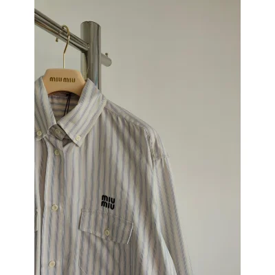 Рубашка Miu Miu Frontside Black Logotype Miu Miu "Beige" фото № 2