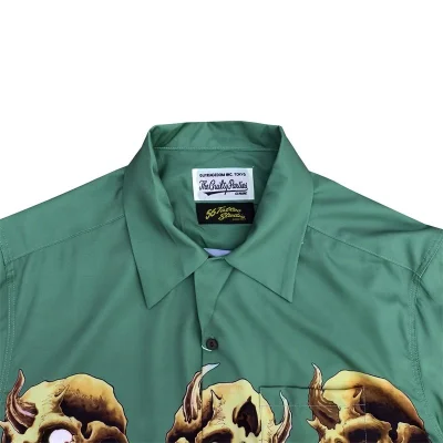 Рубашка Wacko Maria With Demon Skulls "Green" фото № 5