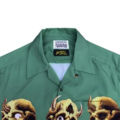 Рубашка Wacko Maria With Demon Skulls "Green" фото № 4