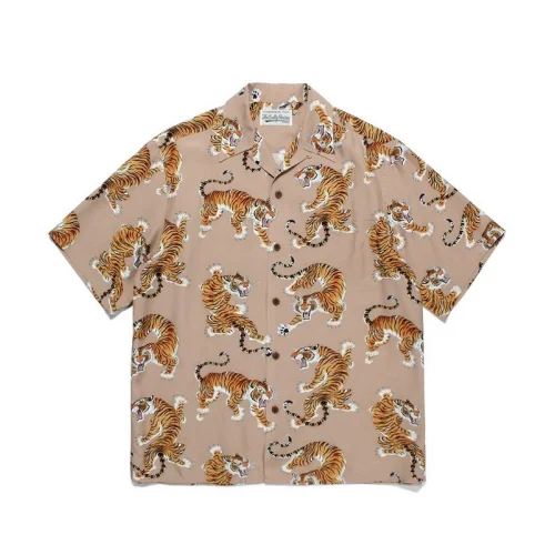 Рубашка Wacko Maria Aggressive Tiger "Brown"