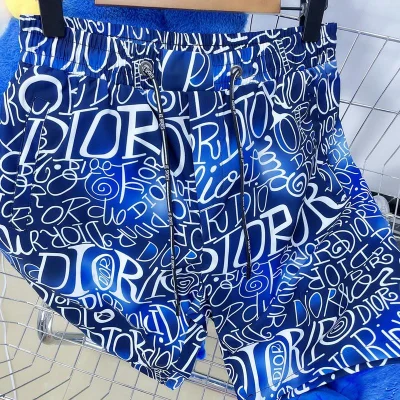 Шорты Christian Dior White And Black Logos Dior Print "Blue" фото № 6