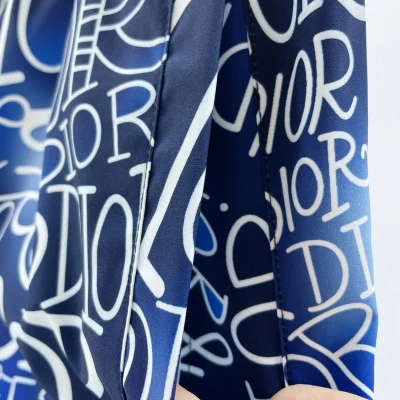 Шорты Christian Dior White And Black Logos Dior Print "Blue" фото № 3