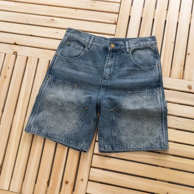 Шорты Louis Vuitton Denim Style With Logo "Blue" фото № 2