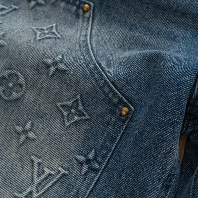 Шорты Louis Vuitton Denim Style With Logo "Blue" фото № 9