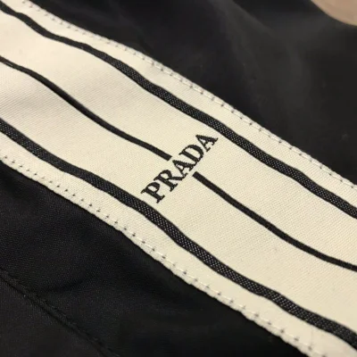 Шорты Prada White Stripes And White Logo "Black" фото № 7