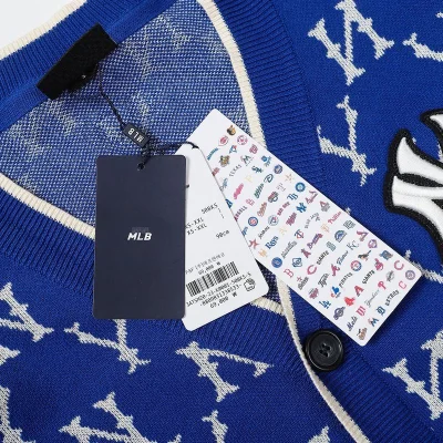Кардиган MLB Korea — Monogram Allover Knit "Blue" фото № 4 Кардиган MLB Korea — Monogram Allover Knit "Blue" фото № 4