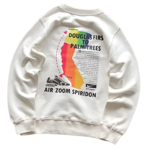 Свитшот Stussy Boot And Inscription Air Zoom Spiridon "White"