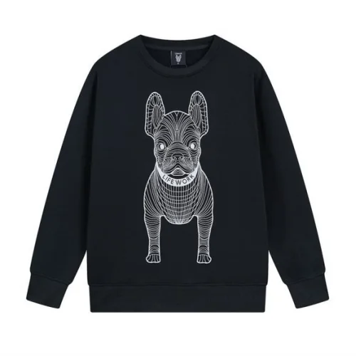 Свитшот Life Work With Dog Print "Black/White"