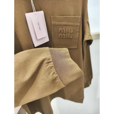 Свитшот Miu Miu Frontside Logo Clear Logotype On The Pocket "Black" фото № 4