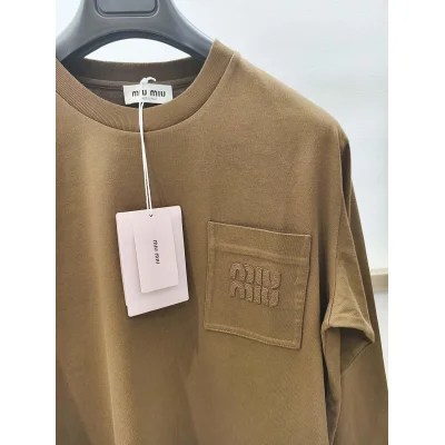 Свитшот Miu Miu Frontside Logo Clear Logotype On The Pocket "Black" фото № 3