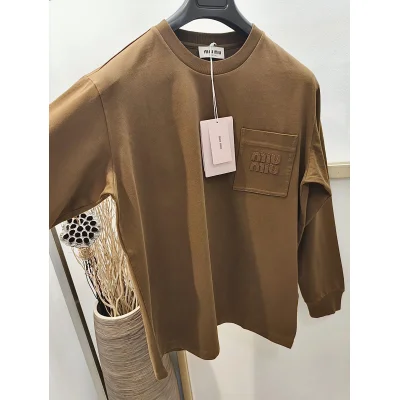 Свитшот Miu Miu Frontside Logo Clear Logotype On The Pocket "Black" фото № 2