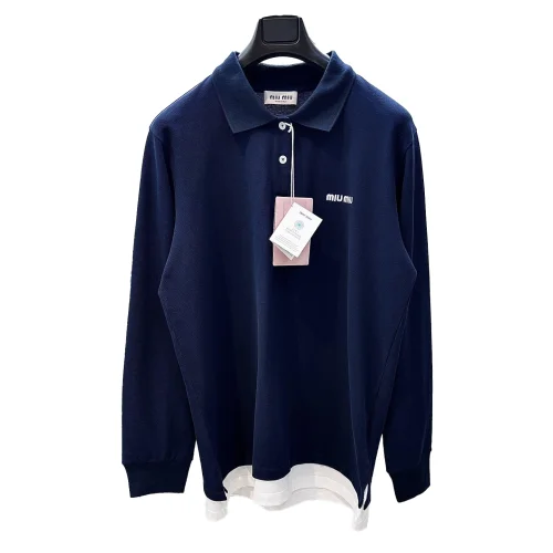 Свитшот Miu Miu White Frontside Logo On The Dark Fabric "Blue"