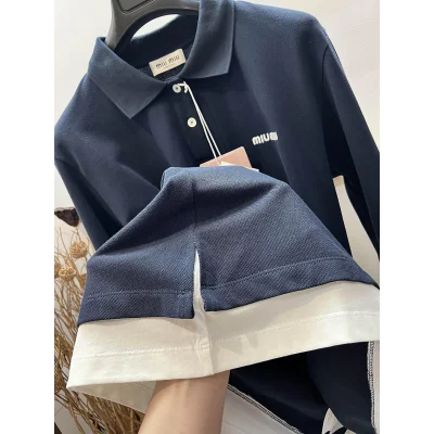 Свитшот Miu Miu White Frontside Logo On The Dark Fabric "Blue" фото № 5