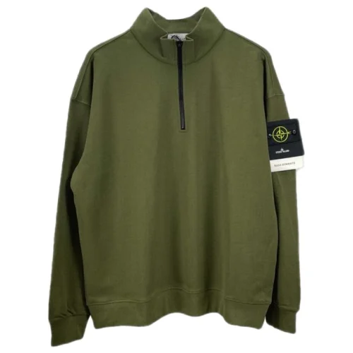 Свитшот Stone Island With Patch With Large Text - ZIP "Green"