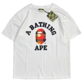 Футболка A Bathing Ape Monkey In Tartan Stitch "White"