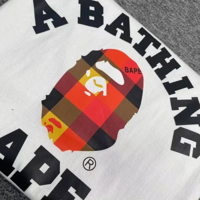 Футболка A Bathing Ape Monkey In Tartan Stitch "White" фото № 7 Футболка A Bathing Ape Monkey In Tartan Stitch "White" фото № 7