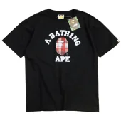 Футболка A Bathing Ape With Monkey Print And Text "Black"