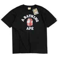 Футболка A Bathing Ape With Monkey Print And Text "Black"