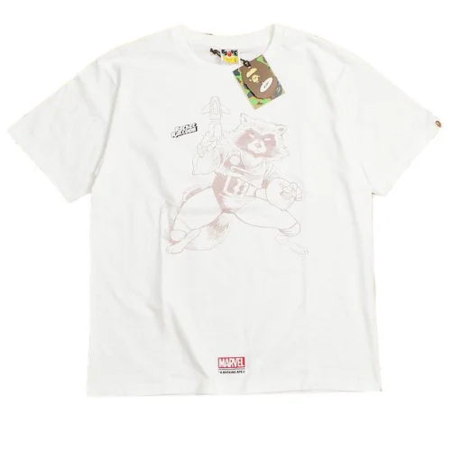 Футболка A Bathing Ape Marvel Rocket Raccoon "White"