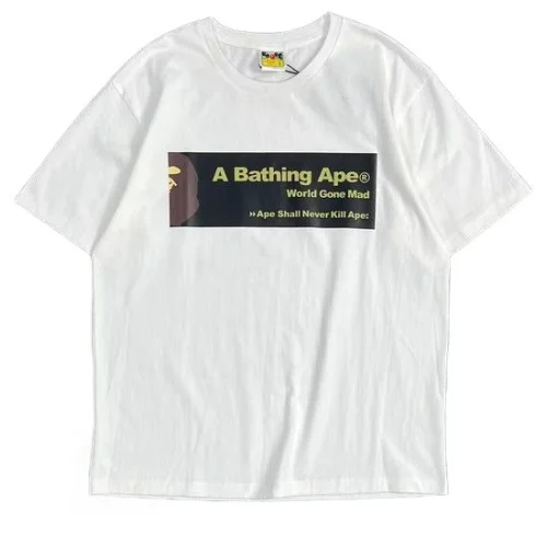Футболка A Bathing Ape World Gone Mad — Ape Shall Never Kill Ape "White"