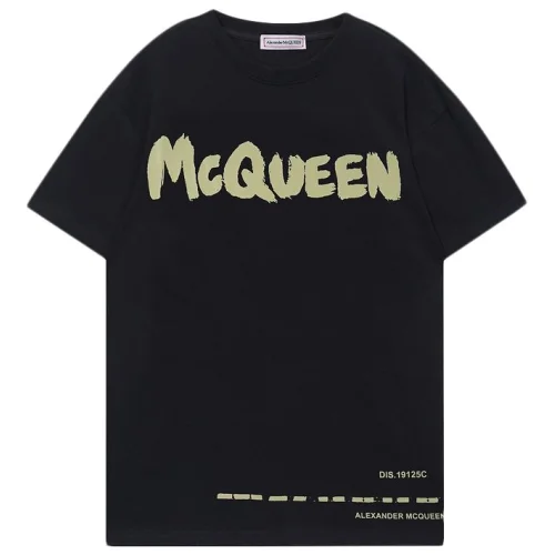 Футболка Alexander McQueen Plain With Brand Name Under Line "Black"