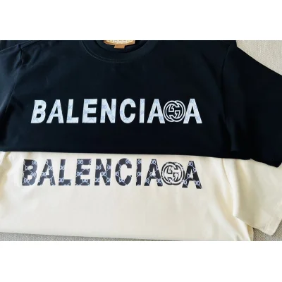 Футболка Balenciaga X Gucci With Plain Logo Print "Black" фото № 2