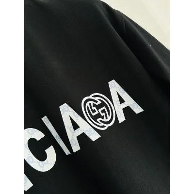Футболка Balenciaga X Gucci With Plain Logo Print "Black" фото № 5