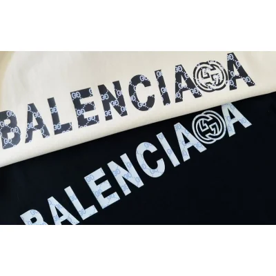 Футболка Balenciaga X Gucci With Plain Logo Print "Black" фото № 6