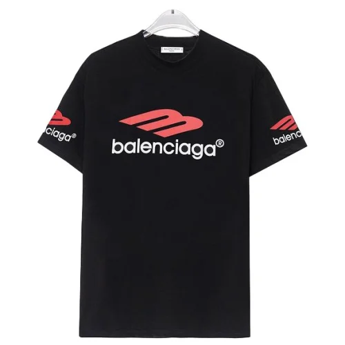 Футболка Balenciaga Side Labels Front Logo "Black"