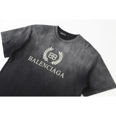 Футболка Balenciaga Laurel Wreath and Logo "Black" фото № 2