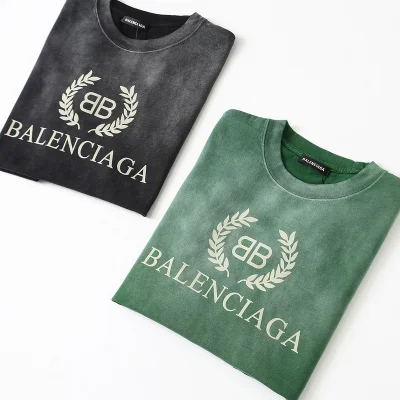 Футболка Balenciaga Laurel Wreath and Logo "Black" фото № 5